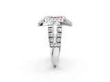 White gold Double Halo Fancy Pink Asscher Cut Diamond Split Shank Prong Setting Ring_2