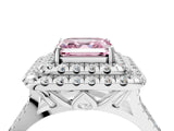 White gold Double Halo Fancy Pink Asscher  Cut Pave Split Shank Prong Set Ring_19