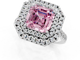 White gold Double Halo Fancy Pink Asscher  Diamond Pave Band with Four-Prong Setting_1
