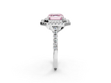 White gold Double Halo Fancy Pink Asscher  Diamond Pave Band with Four-Prong Setting_2