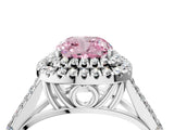 White gold Double Halo Fancy Pink Cushion Cut Diamond Split Shank Engagement Ring with Four-Prong Setting_31