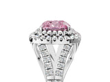 White gold Double Halo Fancy Pink Cushion Cut Diamond Split Shank Engagement Ring with Four-Prong Setting_32