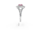 White gold Double Halo Fancy Pink Cushion  Cut Pave Split Shank Prong Set Ring_17