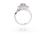 White gold Double Halo Fancy Pink Cushion  Cut Pave Split Shank Prong Set Ring_18