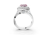 White gold Double Halo Fancy Pink Heart Cut Diamond Split Shank Pave Set Ring_6