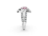 White gold Double Halo Fancy Pink Heart Cut Diamond Split Shank Prong Setting Ring_2