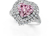 White gold Double Halo Fancy Pink Heart  Cut Pave Split Shank Prong Set Ring_16