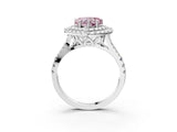 White gold Double Halo Fancy Pink Heart  Cut Pave Split Shank Prong Set Ring_18