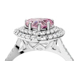 White gold Double Halo Fancy Pink Heart  Cut Pave Split Shank Prong Set Ring_19