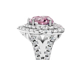 White gold Double Halo Fancy Pink Heart  Cut Pave Split Shank Prong Set Ring_20