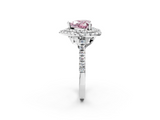White gold Double Halo Fancy Pink Heart  Diamond Pave Band with Four-Prong Setting_83