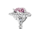 White gold Double Halo Fancy Pink Heart  Diamond Pave Band with Four-Prong Setting_84