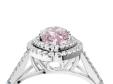 White gold Double Halo Fancy Pink Marquise Cut Diamond Split Shank Engagement Ring with Four-Prong Setting_31