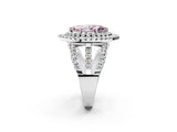 White gold Double Halo Fancy Pink Marquise Cut Diamond Split Shank Pave Set Ring_5