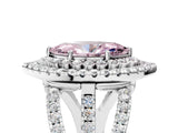 White gold Double Halo Fancy Pink Marquise Cut Diamond Split Shank Pave Set Ring_8