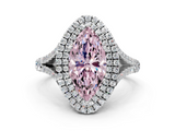 White gold Double Halo Fancy Pink Marquise  Cut Diamond Split Shank Ring with Four Prong Setting_20