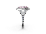 White gold Double Halo Fancy Pink Marquise  Cut Diamond Split Shank Ring with Four Prong Setting_22