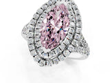 White gold Double Halo Fancy Pink Marquise  Cut Pave Split Shank Prong Set Ring_16