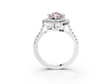 White gold Double Halo Fancy Pink Marquise  Diamond Pave Band with Four-Prong Setting_47