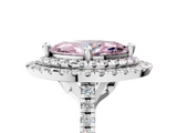 White gold Double Halo Fancy Pink Marquise  Diamond Pave Band with Four-Prong Setting_49