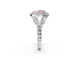 White gold Double Halo Fancy Pink Oval Cut Diamond Split Shank Engagement Ring with Four-Prong Setting_29