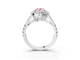 White gold Double Halo Fancy Pink Oval Cut Diamond Split Shank Engagement Ring with Four-Prong Setting_30