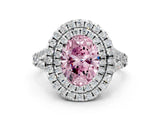 White gold Double Halo Fancy Pink Oval  Cut Pave Split Shank Prong Set Ring_15