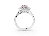 White gold Double Halo Fancy Pink Oval  Cut Pave Split Shank Prong Set Ring_18