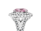 White gold Double Halo Fancy Pink Oval  Cut Pave Split Shank Prong Set Ring_20