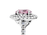 White gold Double Halo Fancy Pink Oval  Diamond Pave Band with Four-Prong Setting_47