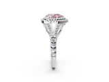 White gold Double Halo Fancy Pink Pear Cut Diamond Split Shank Engagement Ring with Four-Prong Setting_29