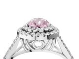 White gold Double Halo Fancy Pink Pear Cut Diamond Split Shank Engagement Ring with Four-Prong Setting_31