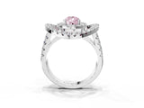 White gold Double Halo Fancy Pink Pear Cut Diamond Split Shank Prong Setting Ring_3
