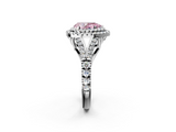 White gold Double Halo Fancy Pink Pear  Cut Diamond Split Shank Ring with Four Prong Setting_22