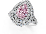 White gold Double Halo Fancy Pink Pear  Cut Pave Split Shank Prong Set Ring_16