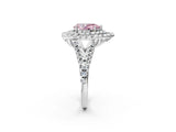 White gold Double Halo Fancy Pink Pear  Cut Pave Split Shank Prong Set Ring_17
