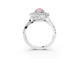 White gold Double Halo Fancy Pink Pear  Cut Pave Split Shank Prong Set Ring_18
