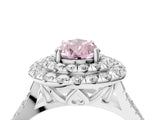 White gold Double Halo Fancy Pink Pear  Cut Pave Split Shank Prong Set Ring_19