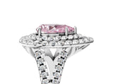 White gold Double Halo Fancy Pink Pear  Cut Pave Split Shank Prong Set Ring_20