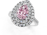 White gold Double Halo Fancy Pink Pear  Diamond Pave Band with Four-Prong Setting_43
