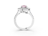 White gold Double Halo Fancy Pink Pear  Diamond Pave Band with Four-Prong Setting_45