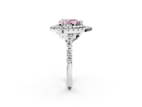 White gold Double Halo Fancy Pink Pear  Diamond Pave Band with Four-Prong Setting_45
