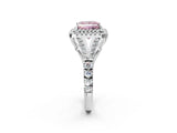 White gold Double Halo Fancy Pink Princess Cut Diamond Split Shank Engagement Ring with Four-Prong Setting_29