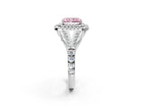 White gold Double Halo Fancy Pink Radiant Cut Diamond Split Shank Engagement Ring with Four-Prong Setting_29