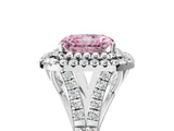 White gold Double Halo Fancy Pink Radiant Cut Diamond Split Shank Engagement Ring with Four-Prong Setting_32