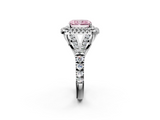 White gold Double Halo Fancy Pink Radiant  Cut Diamond Split Shank Ring with Four Prong Setting_23