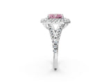 White gold Double Halo Fancy Pink Radiant  Cut Pave Split Shank Prong Set Ring_17
