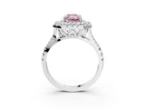 White gold Double Halo Fancy Pink Radiant  Cut Pave Split Shank Prong Set Ring_18