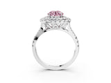 White gold Double Halo Fancy Pink Round  Cut Pave Split Shank Prong Set Ring_18