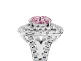 White gold Double Halo Fancy Pink Round  Cut Pave Split Shank Prong Set Ring_20